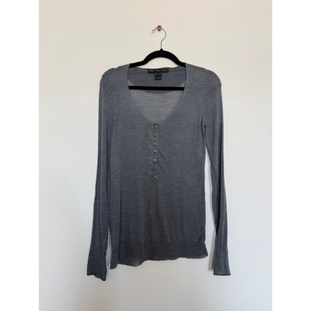 Vintage Marc by Marc Jacobs Sheer Silk Henley Top‎ | Size Medium | Y2K Long Slv